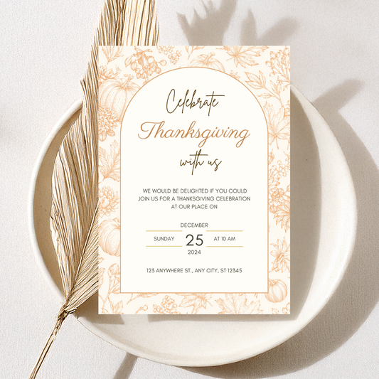Celebrate Thanksgiving — Modern Thanksgiving Invitation Template