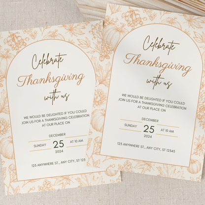 Celebrate Thanksgiving — Modern Thanksgiving Invitation Template