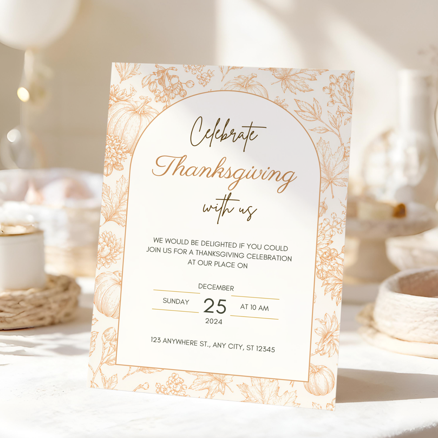 Celebrate Thanksgiving — Modern Thanksgiving Invitation Template
