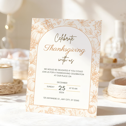 Celebrate Thanksgiving — Modern Thanksgiving Invitation Template