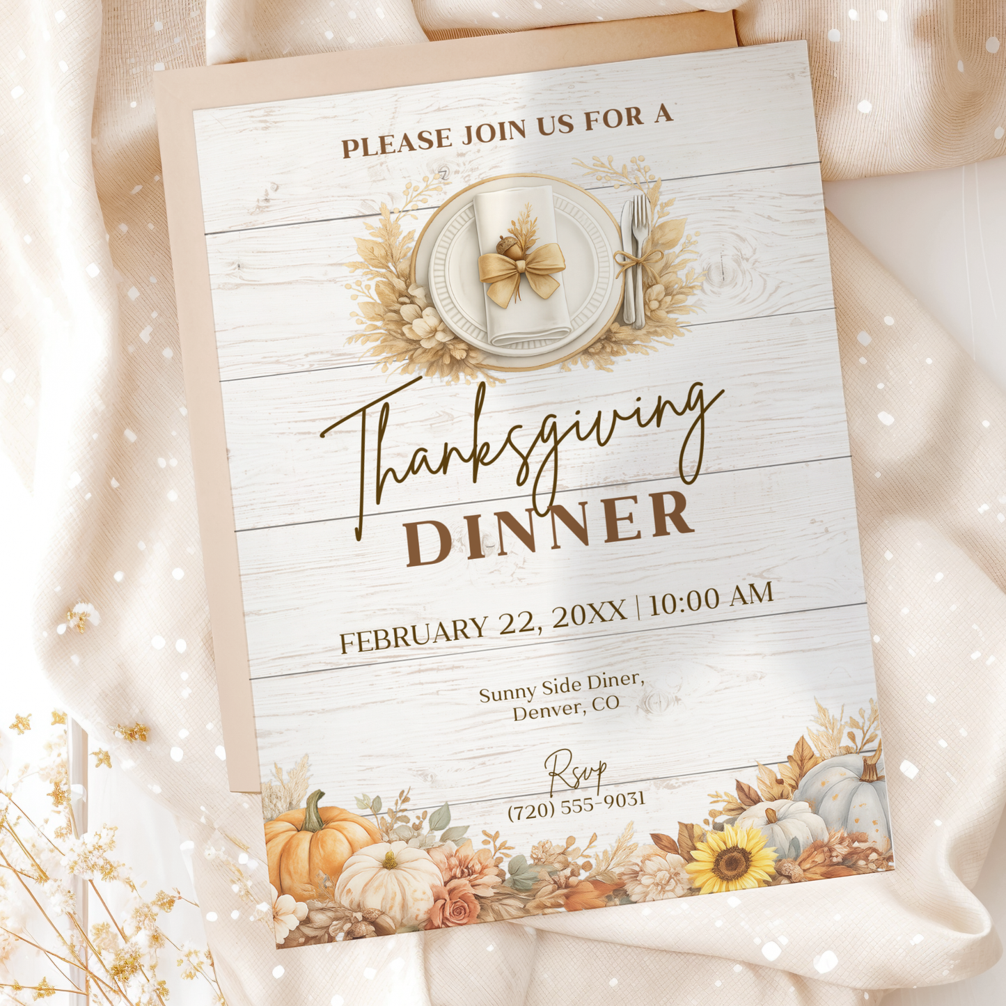 Autumn Thanksgiving Invitation