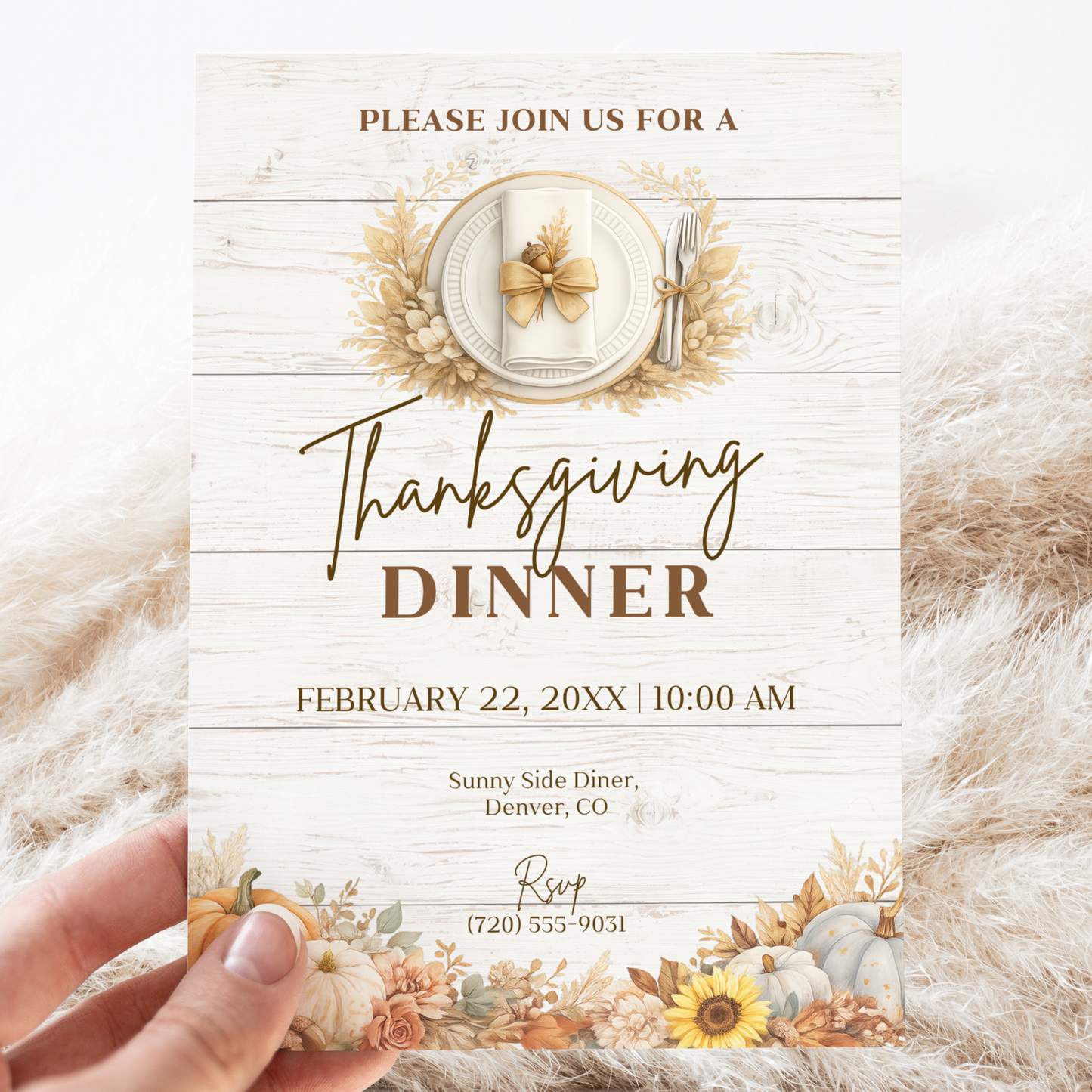 Autumn Thanksgiving Invitation