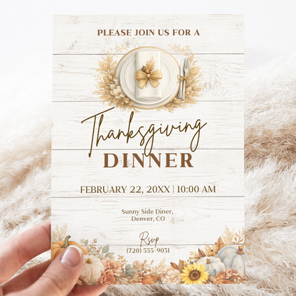 Autumn Thanksgiving Invitation