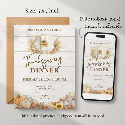 Autumn Thanksgiving Invitation