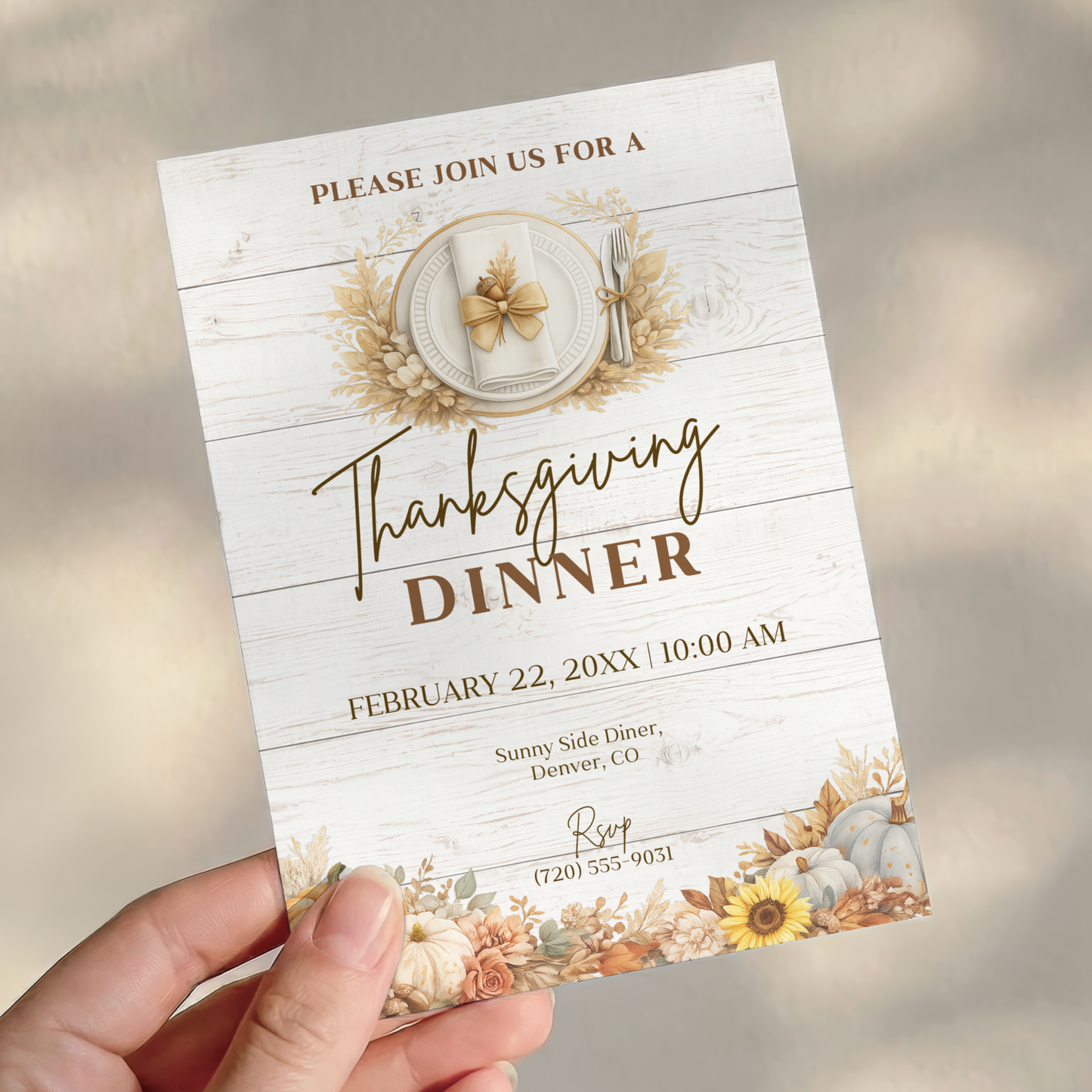 Autumn Thanksgiving Invitation