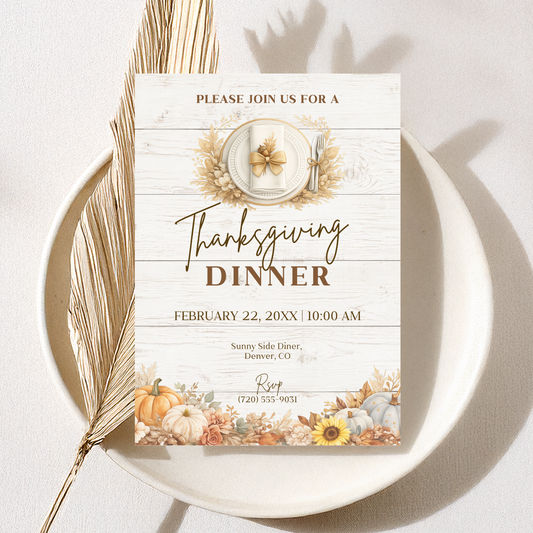 Autumn Thanksgiving Invitation
