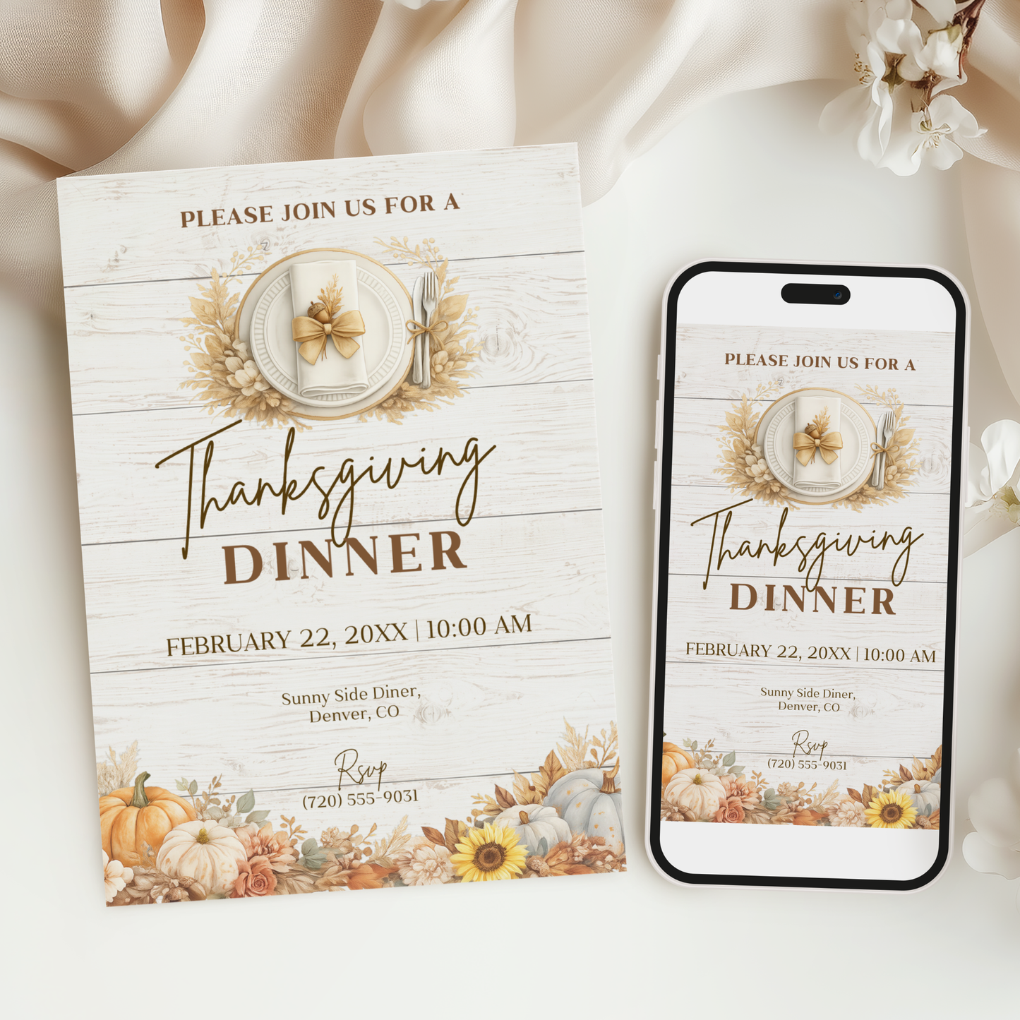 Autumn Thanksgiving Invitation