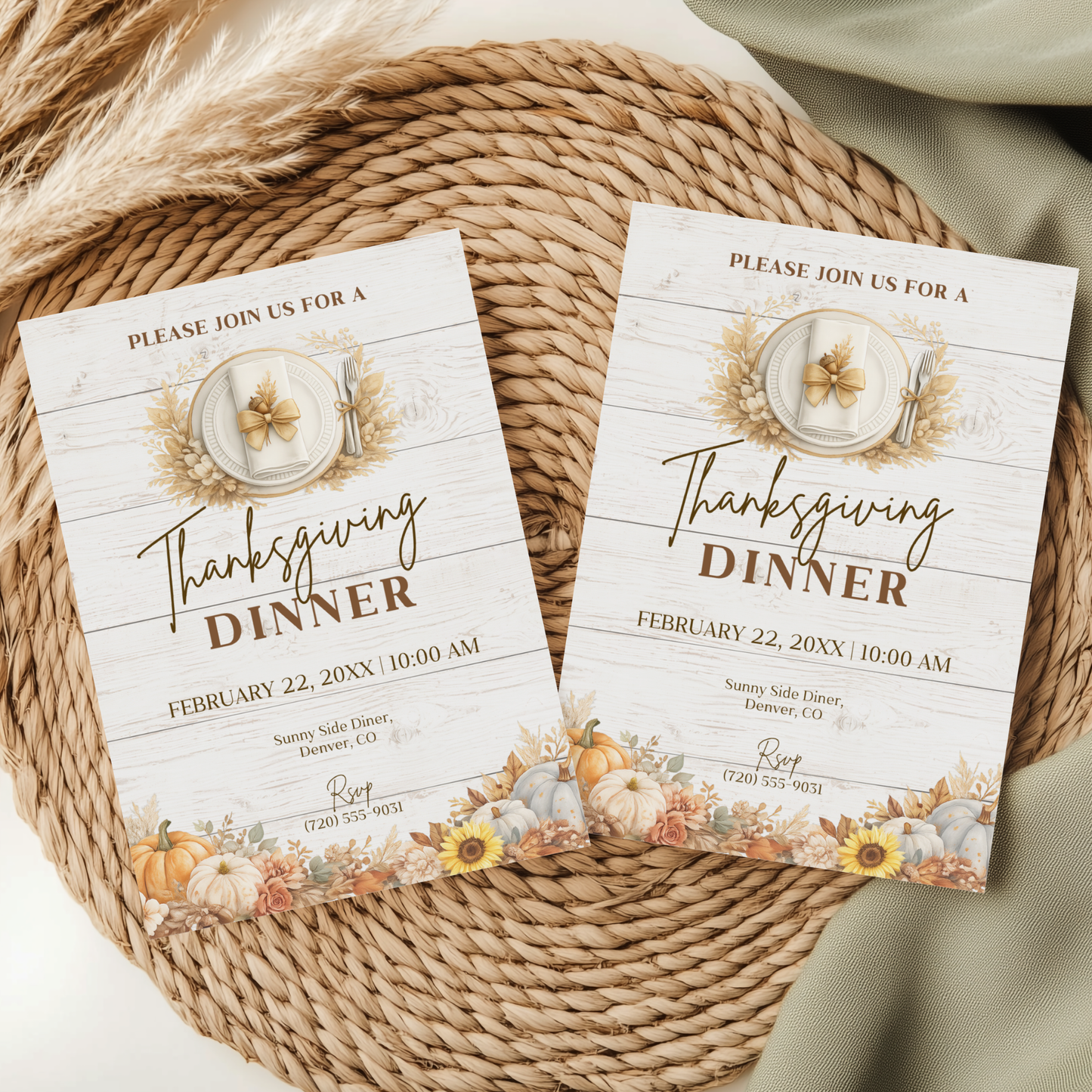 Autumn Thanksgiving Invitation