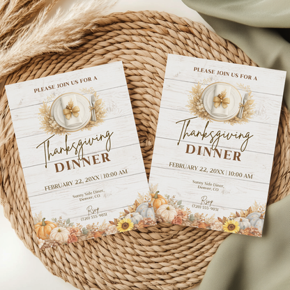 Autumn Thanksgiving Invitation