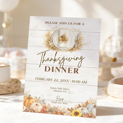 Autumn Thanksgiving Invitation