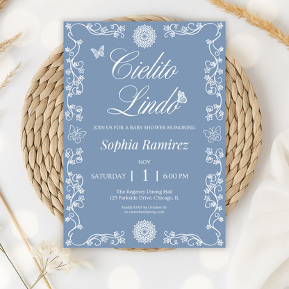 Cielito Lindo Blue — Baby Shower Invitation Template