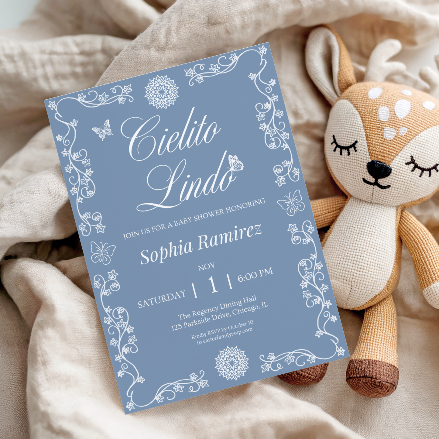 Cielito Lindo Blue — Baby Shower Invitation Template