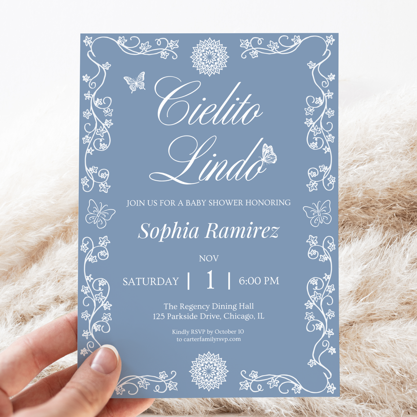 Cielito Lindo Blue — Baby Shower Invitation Template