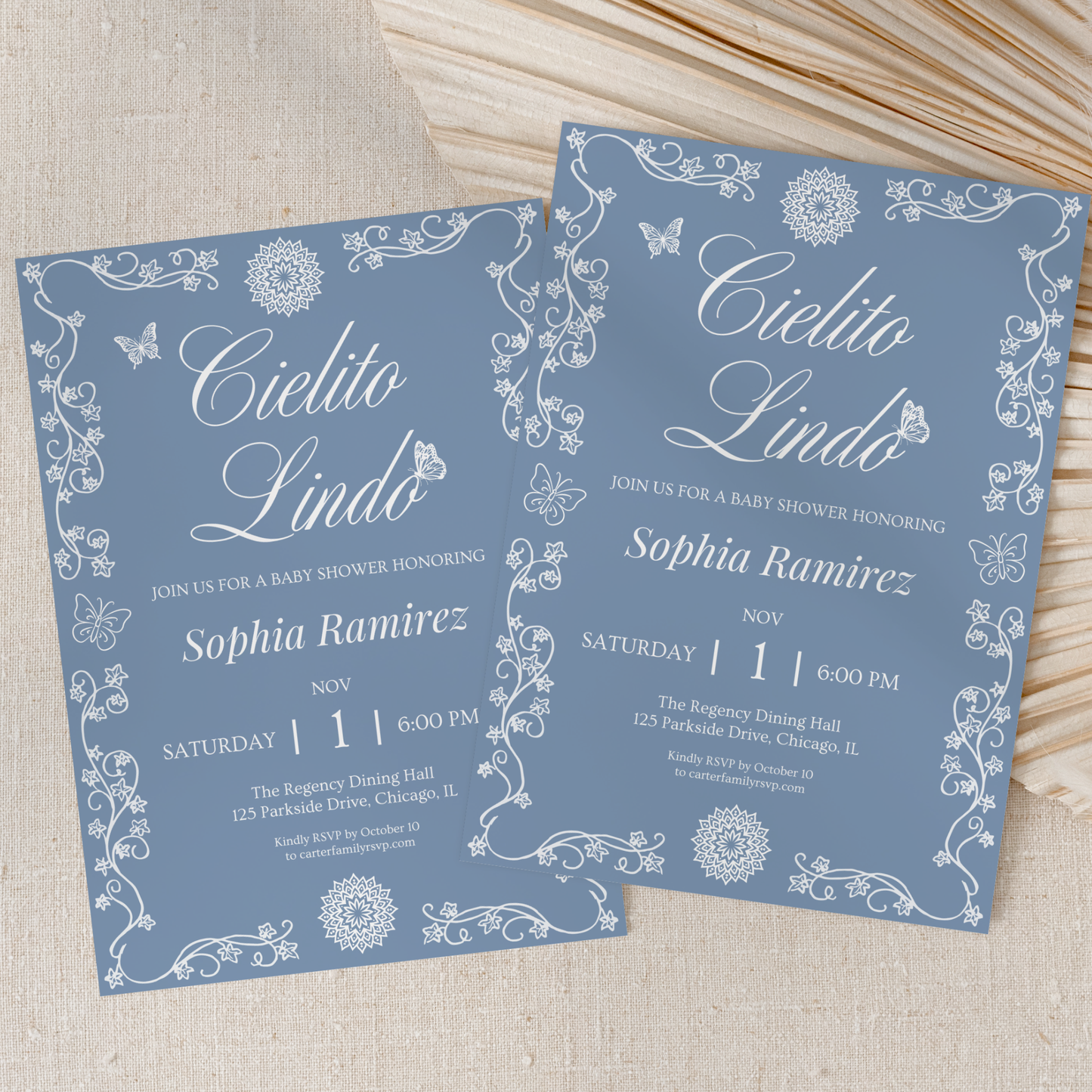 Cielito Lindo Blue — Baby Shower Invitation Template