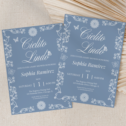 Cielito Lindo Blue — Baby Shower Invitation Template