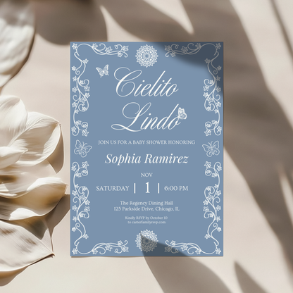 Cielito Lindo Blue — Baby Shower Invitation Template