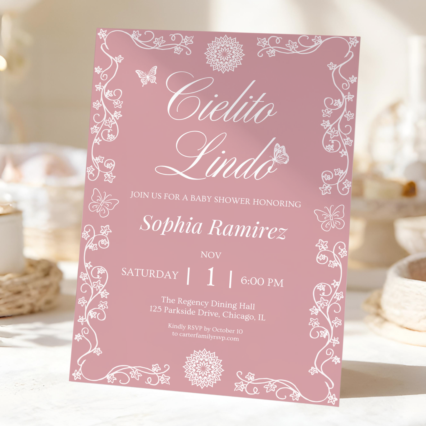 Cielito Lindo Pink — Baby Shower Invitation Template