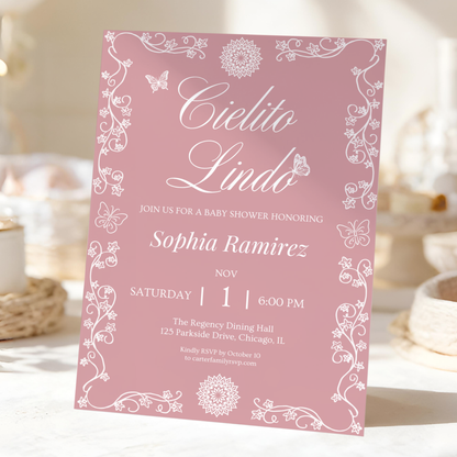 Cielito Lindo Pink — Baby Shower Invitation Template