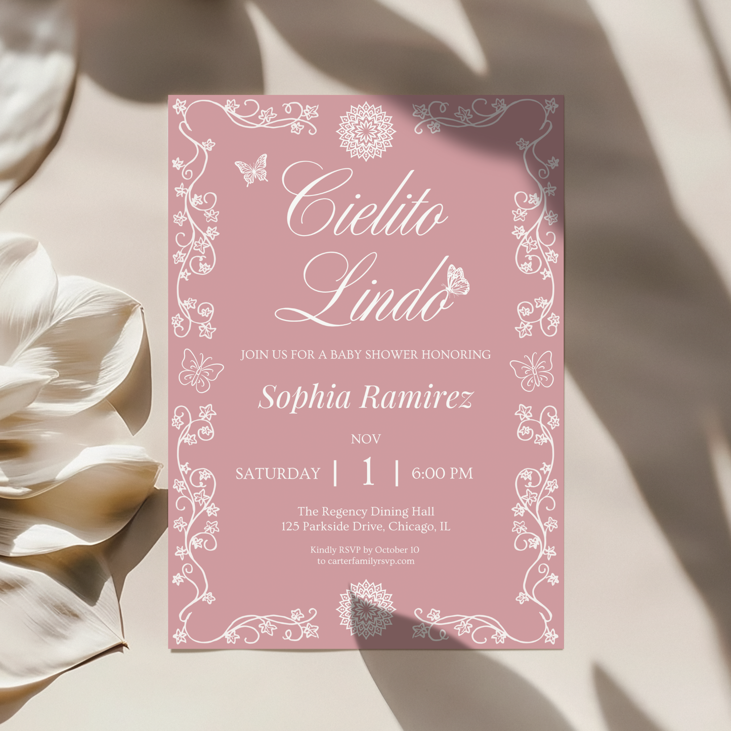 Cielito Lindo Pink — Baby Shower Invitation Template