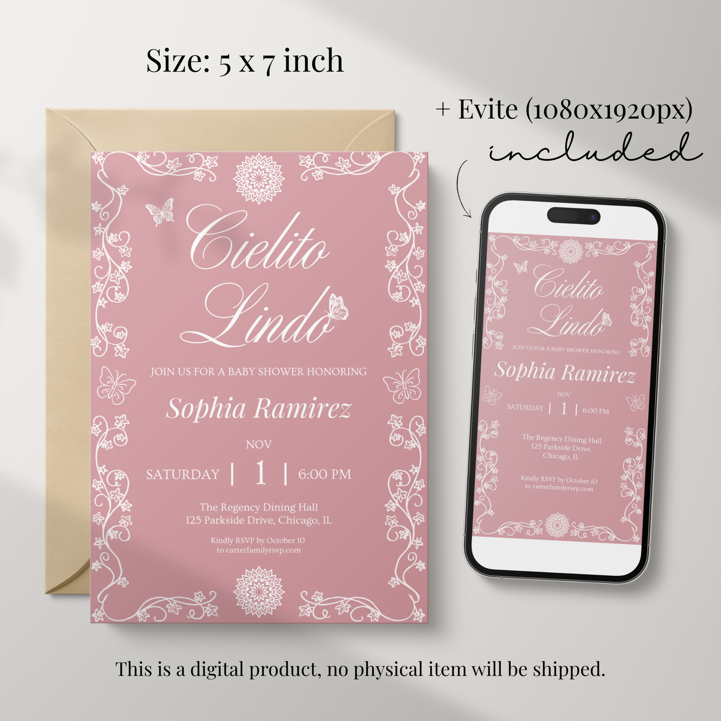 Cielito Lindo Pink — Baby Shower Invitation Template
