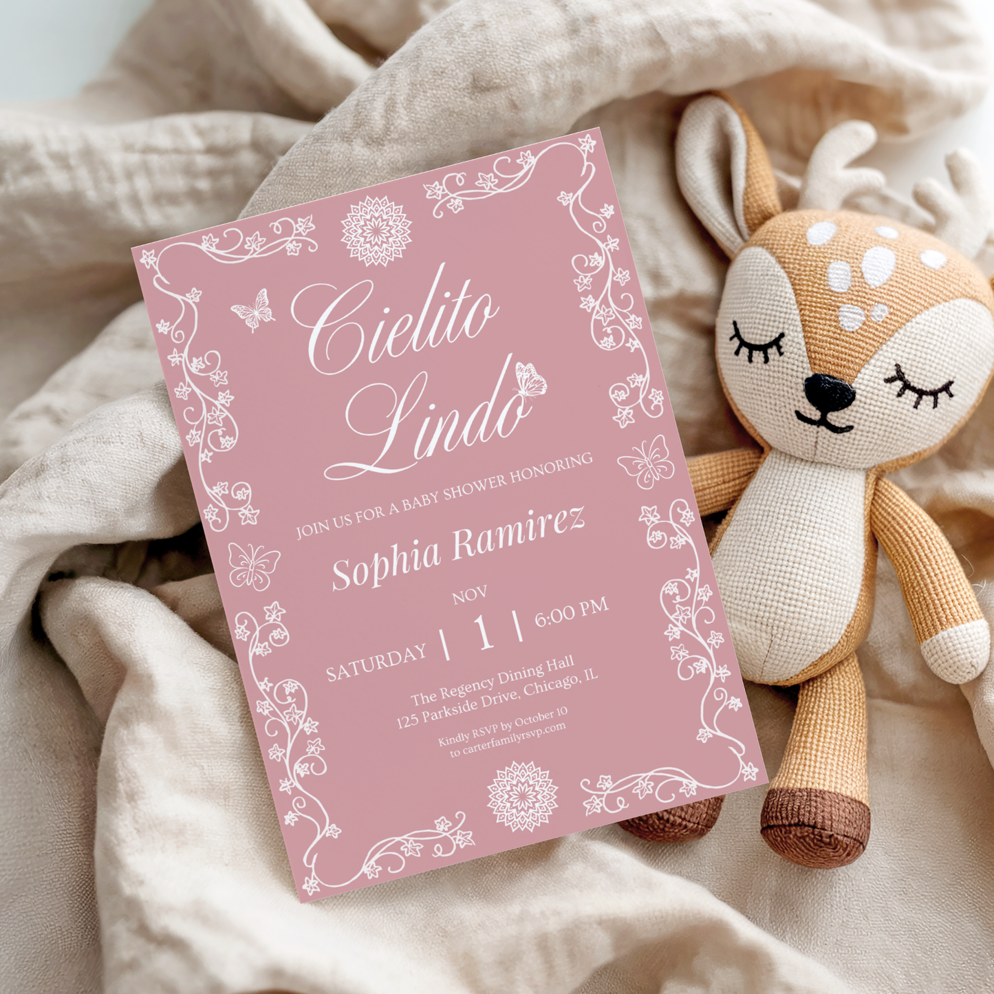 Cielito Lindo Pink — Baby Shower Invitation Template