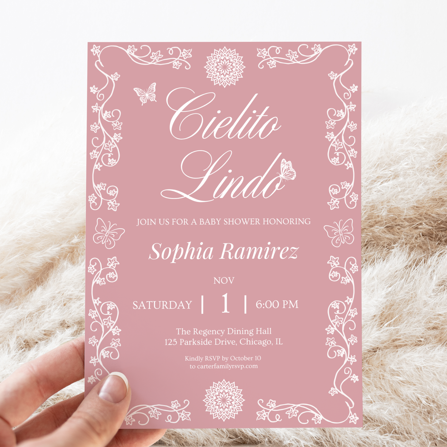 Cielito Lindo Pink — Baby Shower Invitation Template