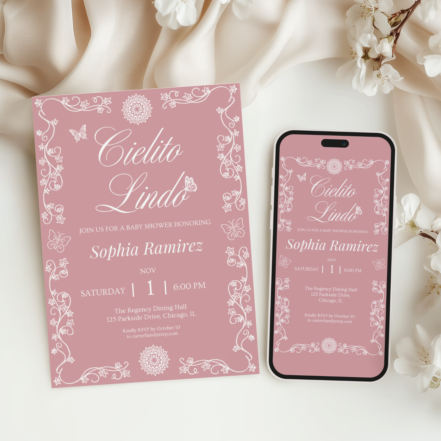 Cielito Lindo Pink — Baby Shower Invitation Template