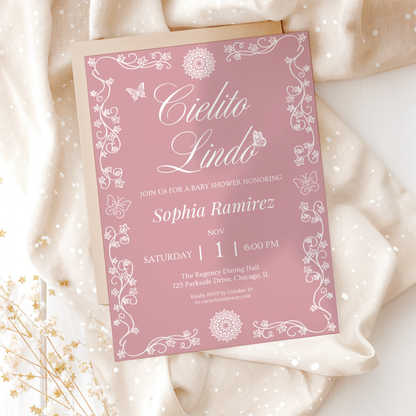Cielito Lindo Pink — Baby Shower Invitation Template