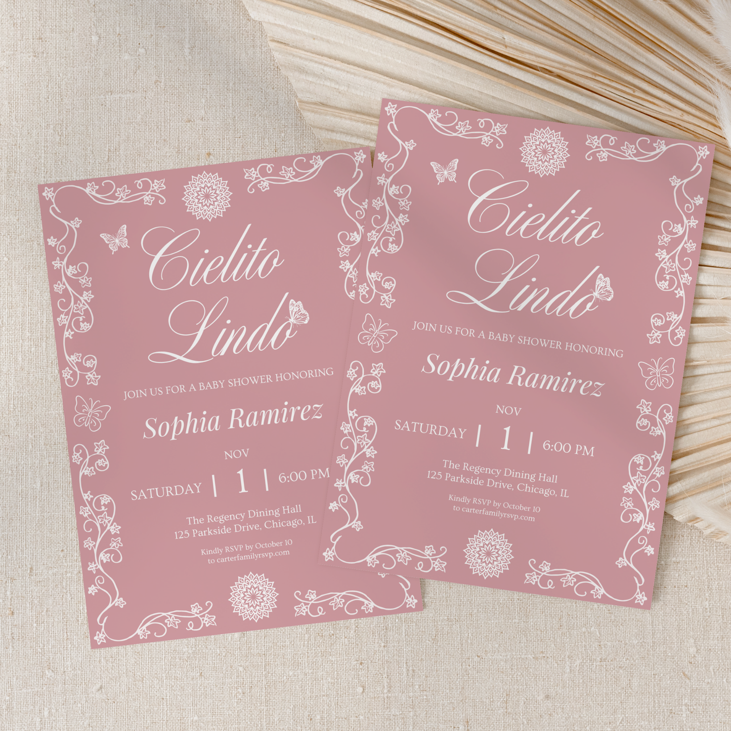 Cielito Lindo Pink — Baby Shower Invitation Template