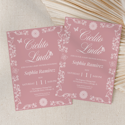 Cielito Lindo Pink — Baby Shower Invitation Template