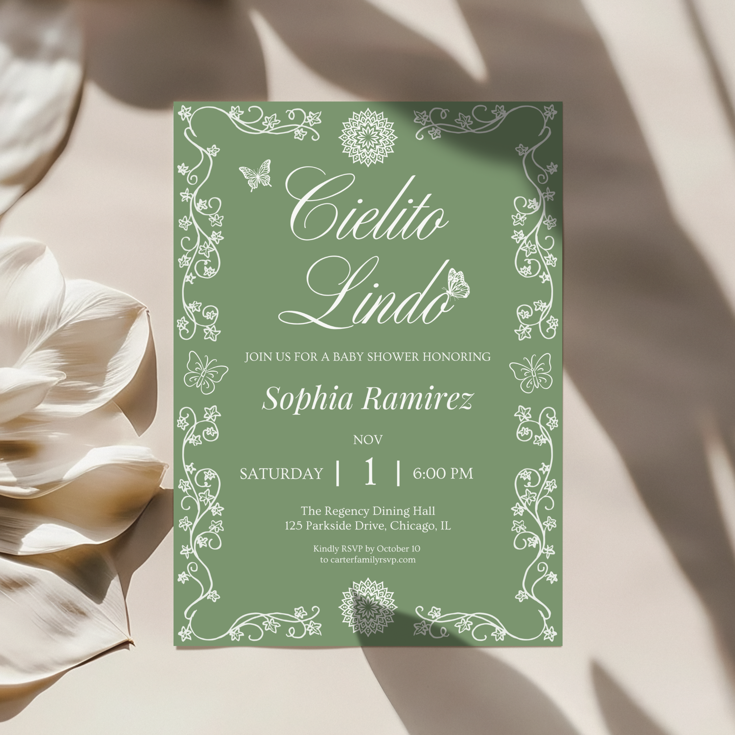 Cielito Lindo Green — Baby Shower Invitation Template