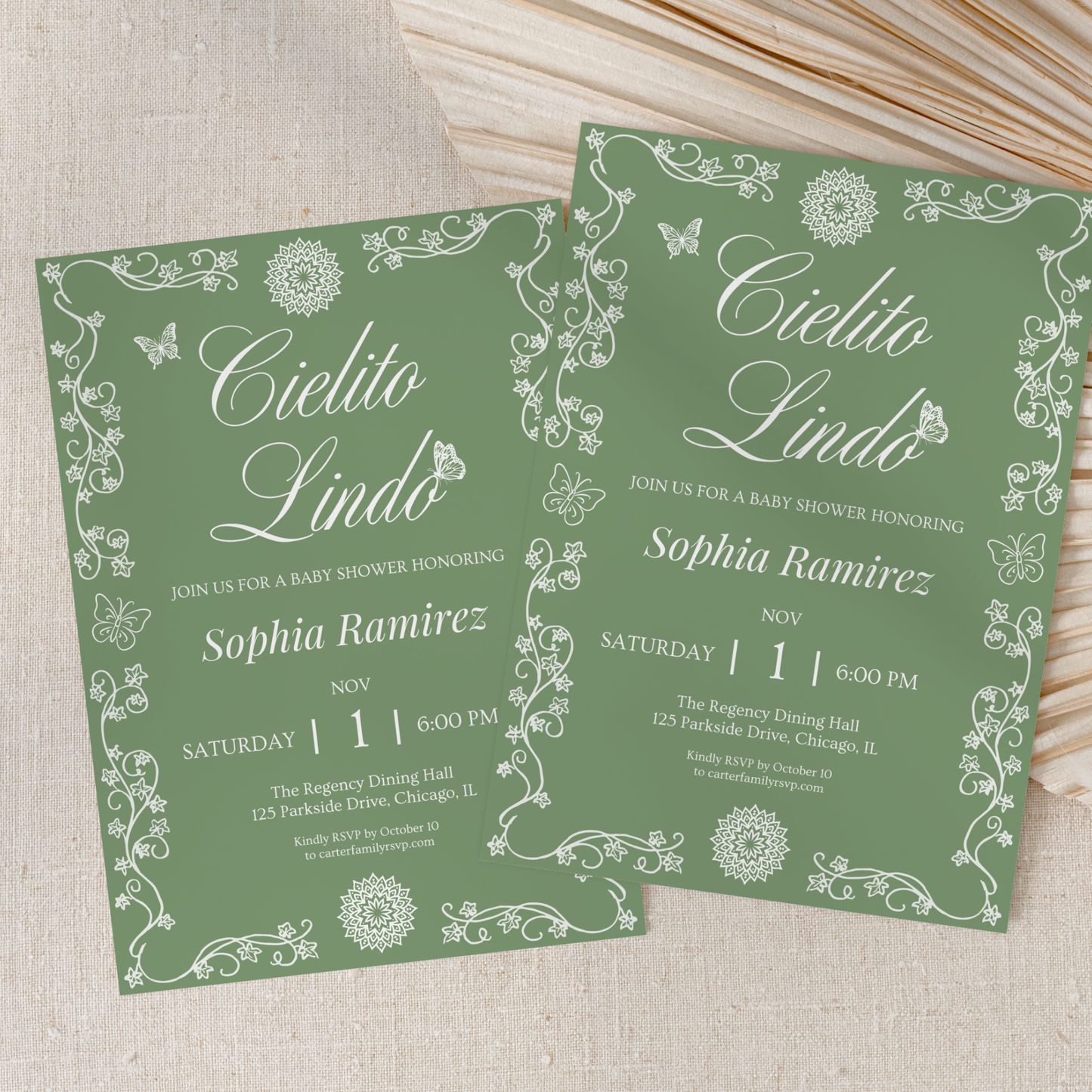 Cielito Lindo Green — Baby Shower Invitation Template