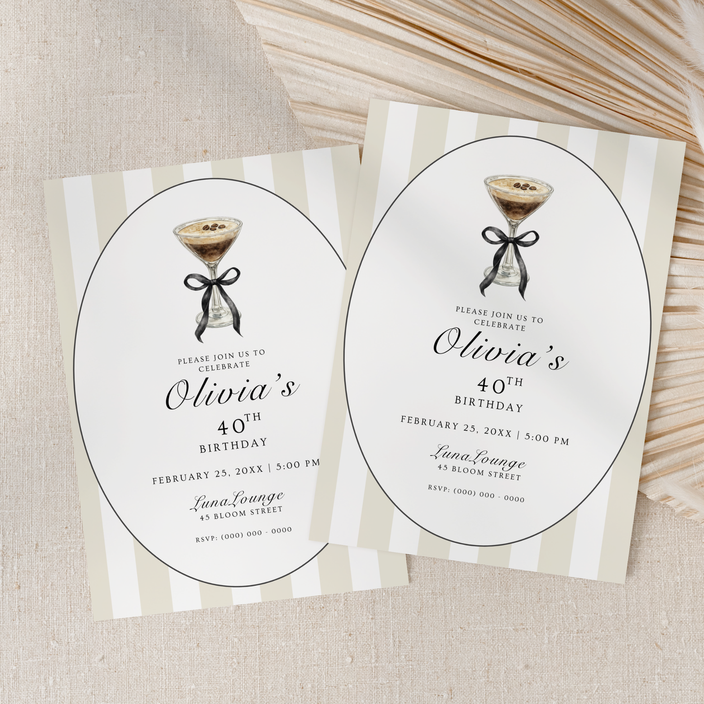 Espresso Martini 40th Birthday Invitation