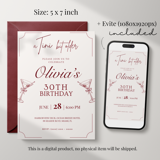 A Tini Bit Older — 30th Birthday Invitation Template