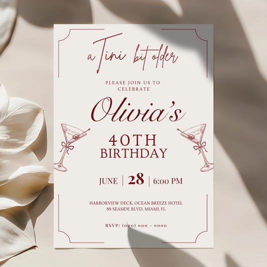 A Tini Bit Older — 40th Birthday Invitation Template