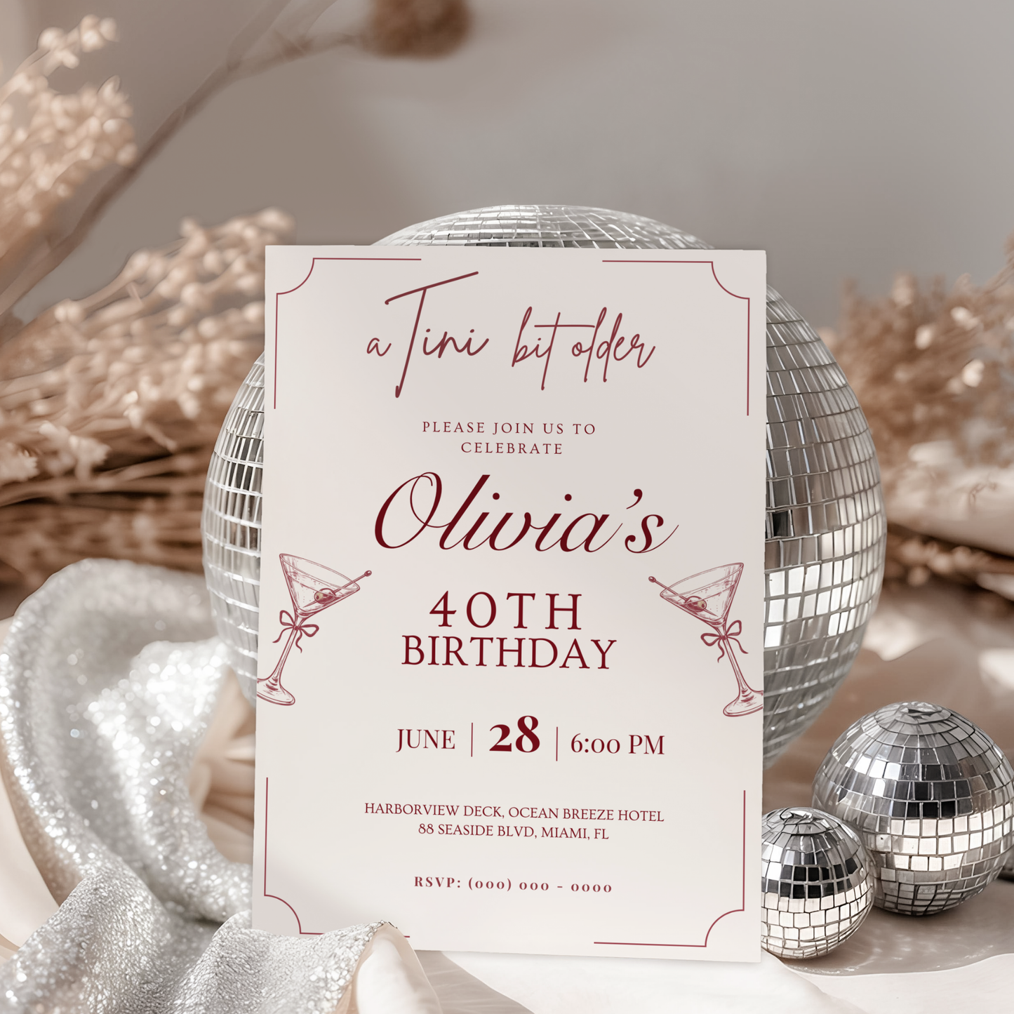 A Tini Bit Older — 40th Birthday Invitation Template