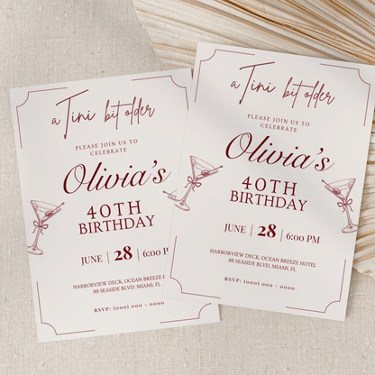 A Tini Bit Older — 40th Birthday Invitation Template