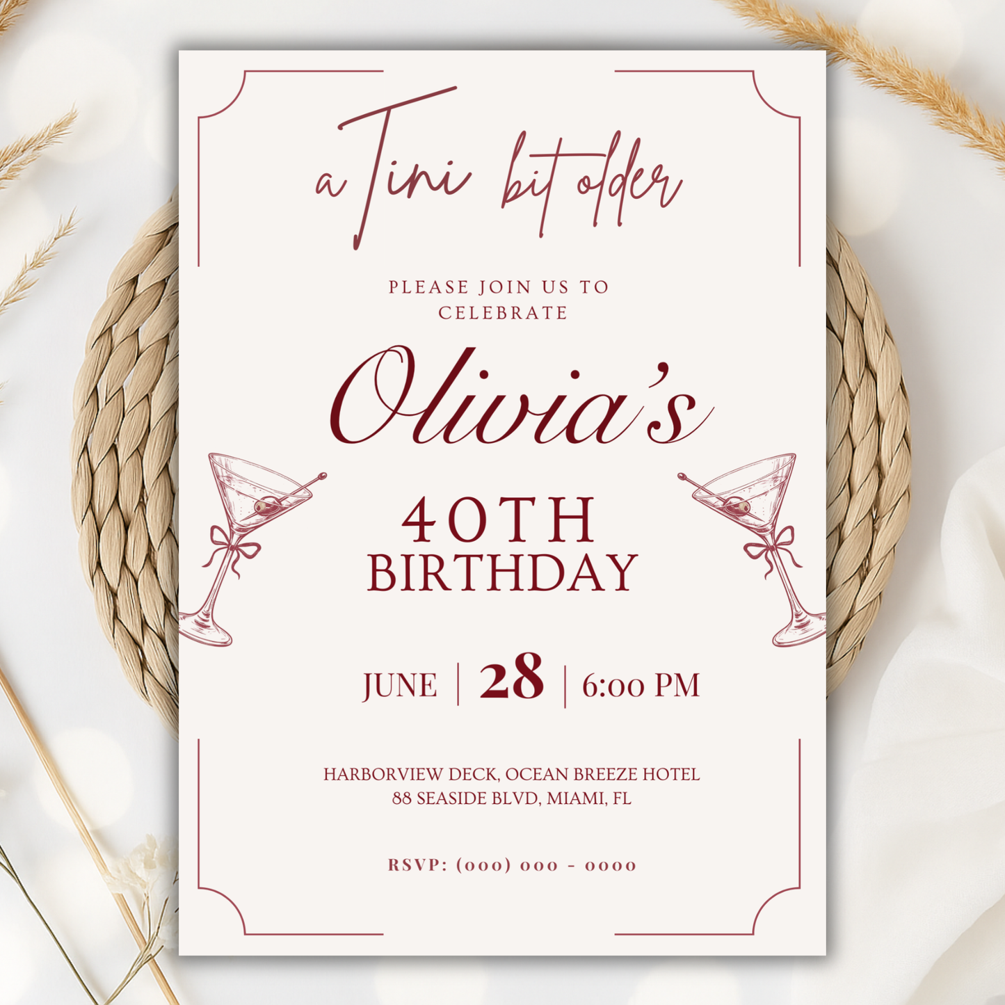 A Tini Bit Older — 40th Birthday Invitation Template