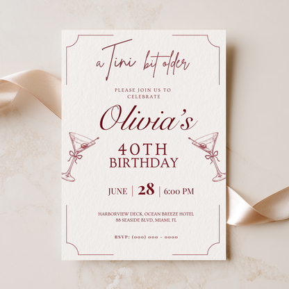 A Tini Bit Older — 40th Birthday Invitation Template