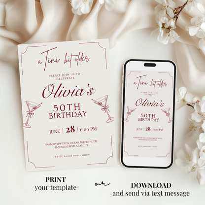 A Tini Bit Older — 50th Birthday Invitation Template