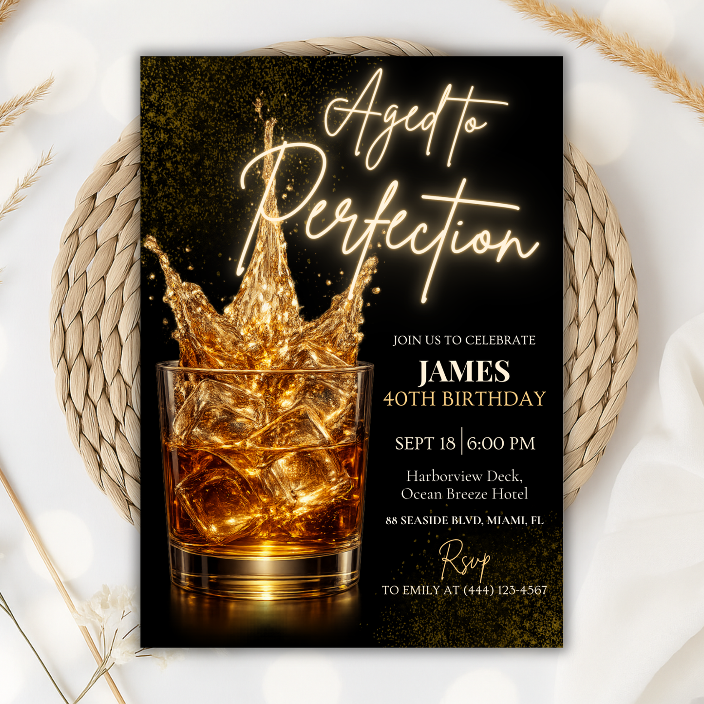Aged to Perfection — 40th Birthday Invitation