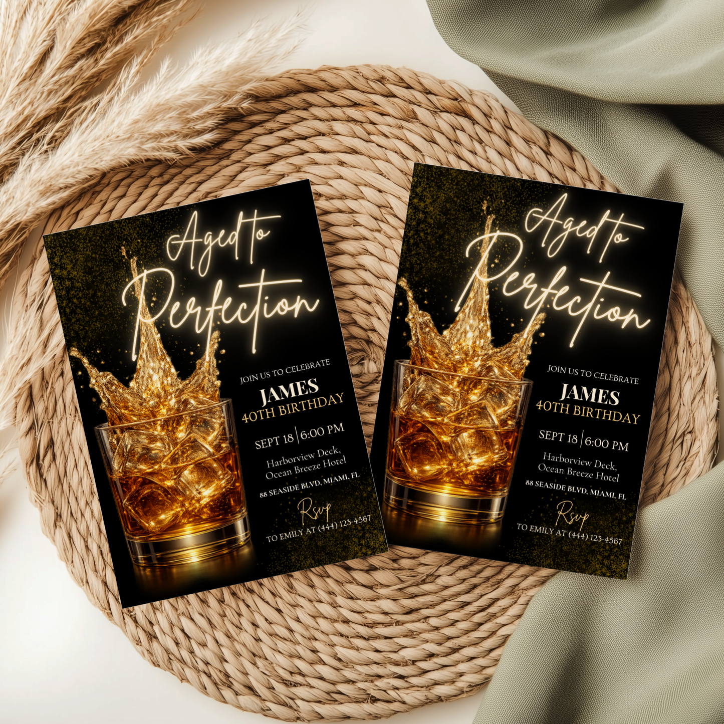 Aged to Perfection — 40th Birthday Invitation