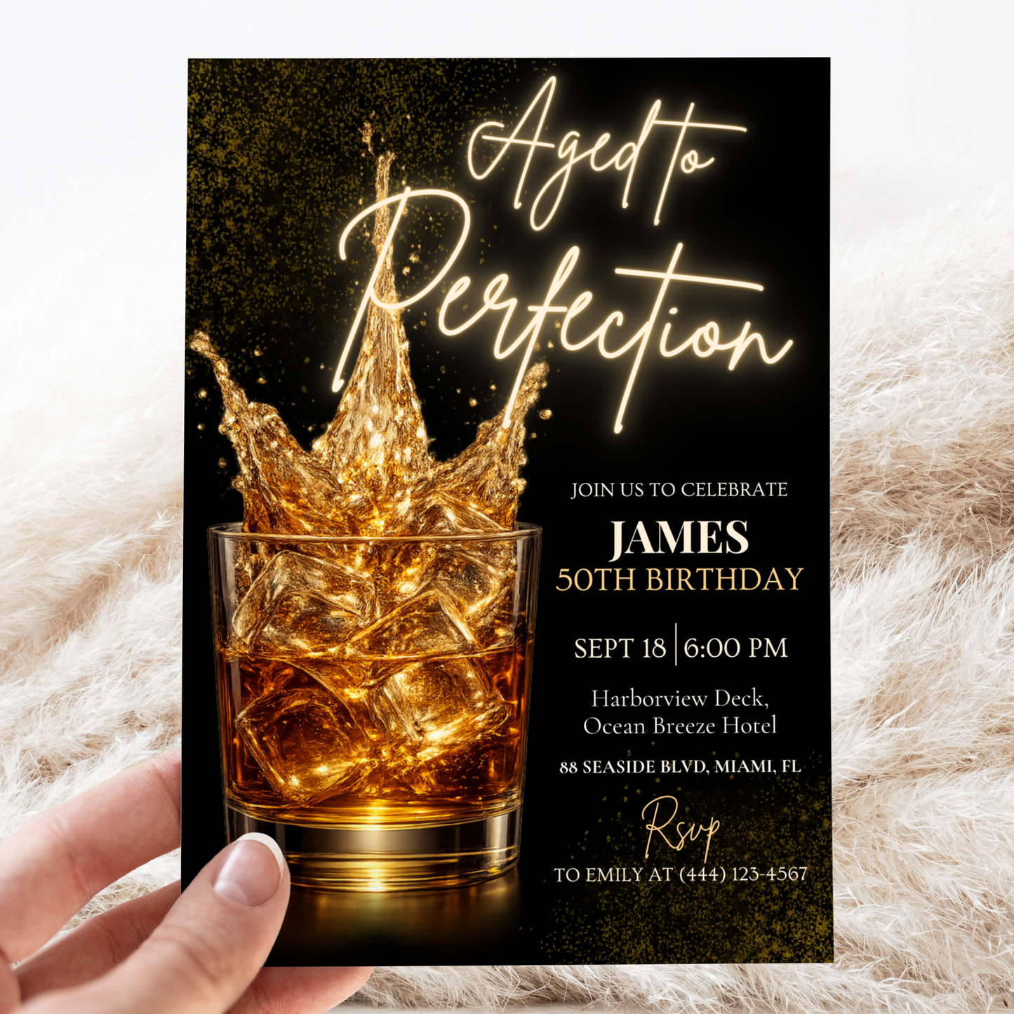 Aged to Perfection — 50th Birthday Invitation
