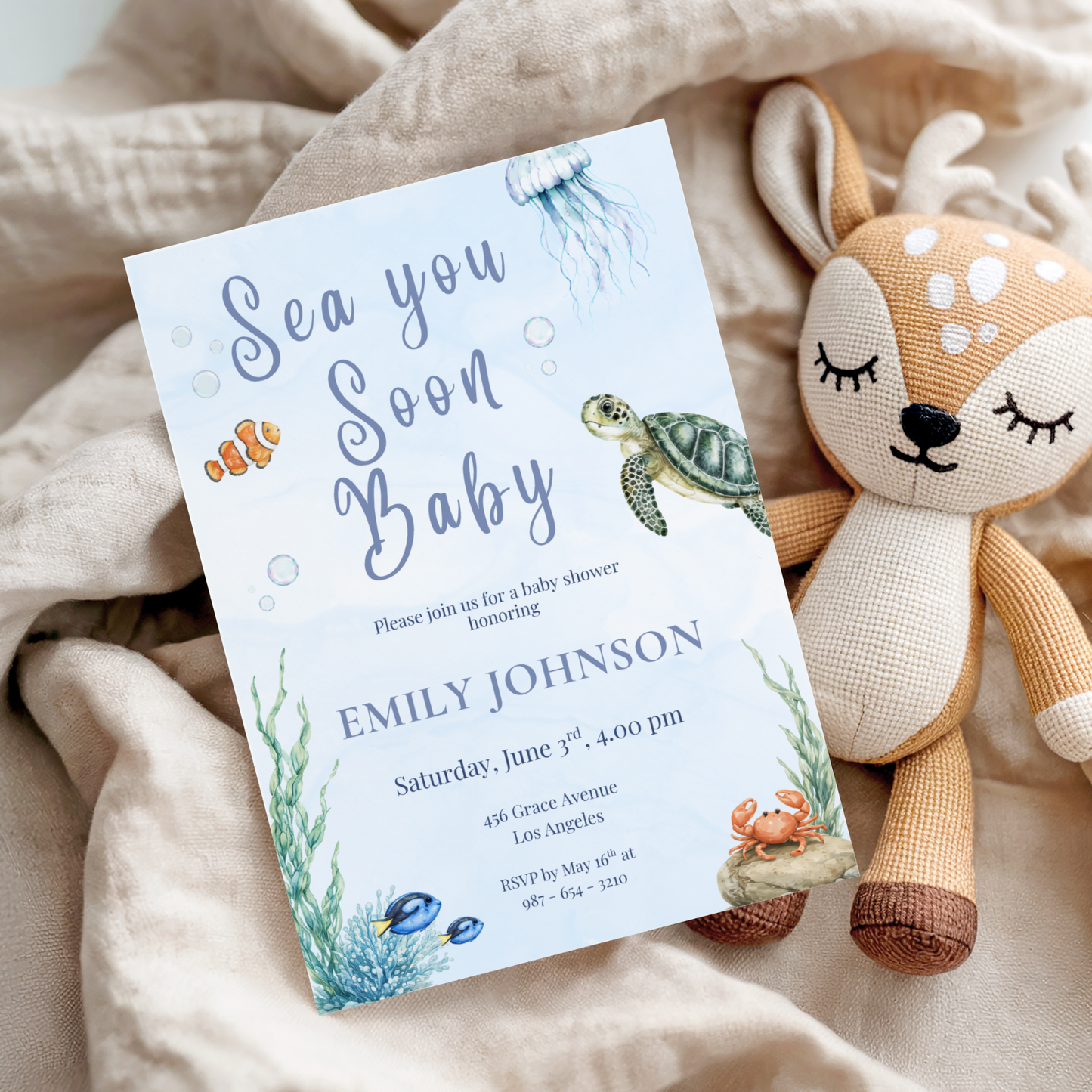 Sea You Soon Baby Shower Invitation