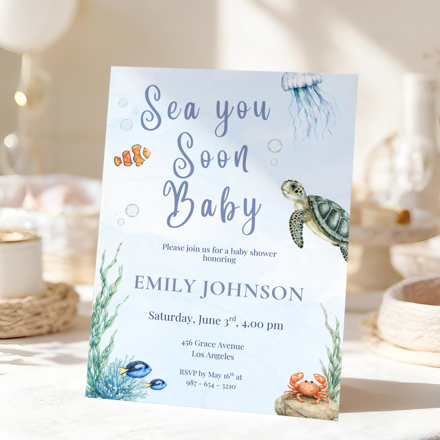 Sea You Soon Baby Shower Invitation