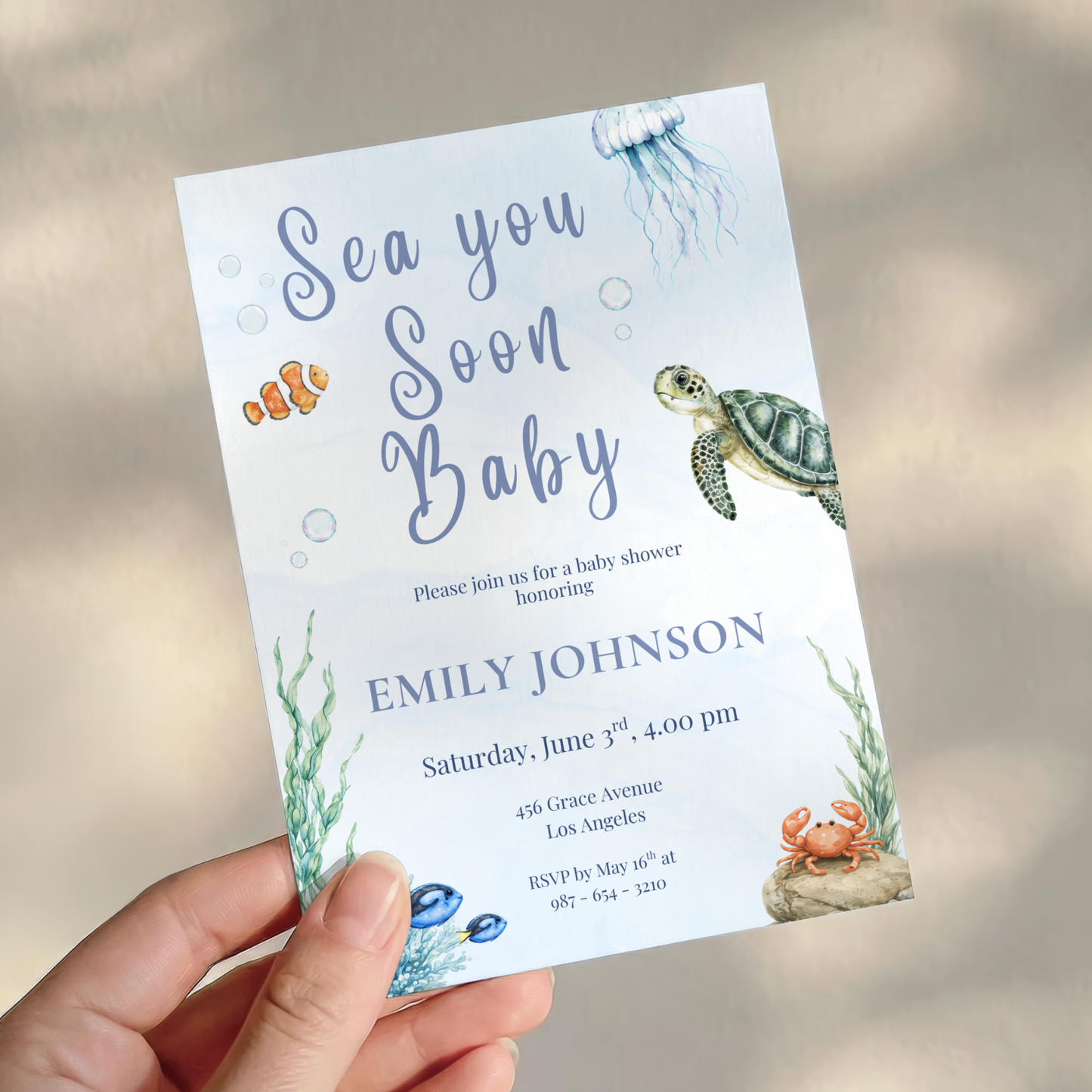 Sea You Soon Baby Shower Invitation