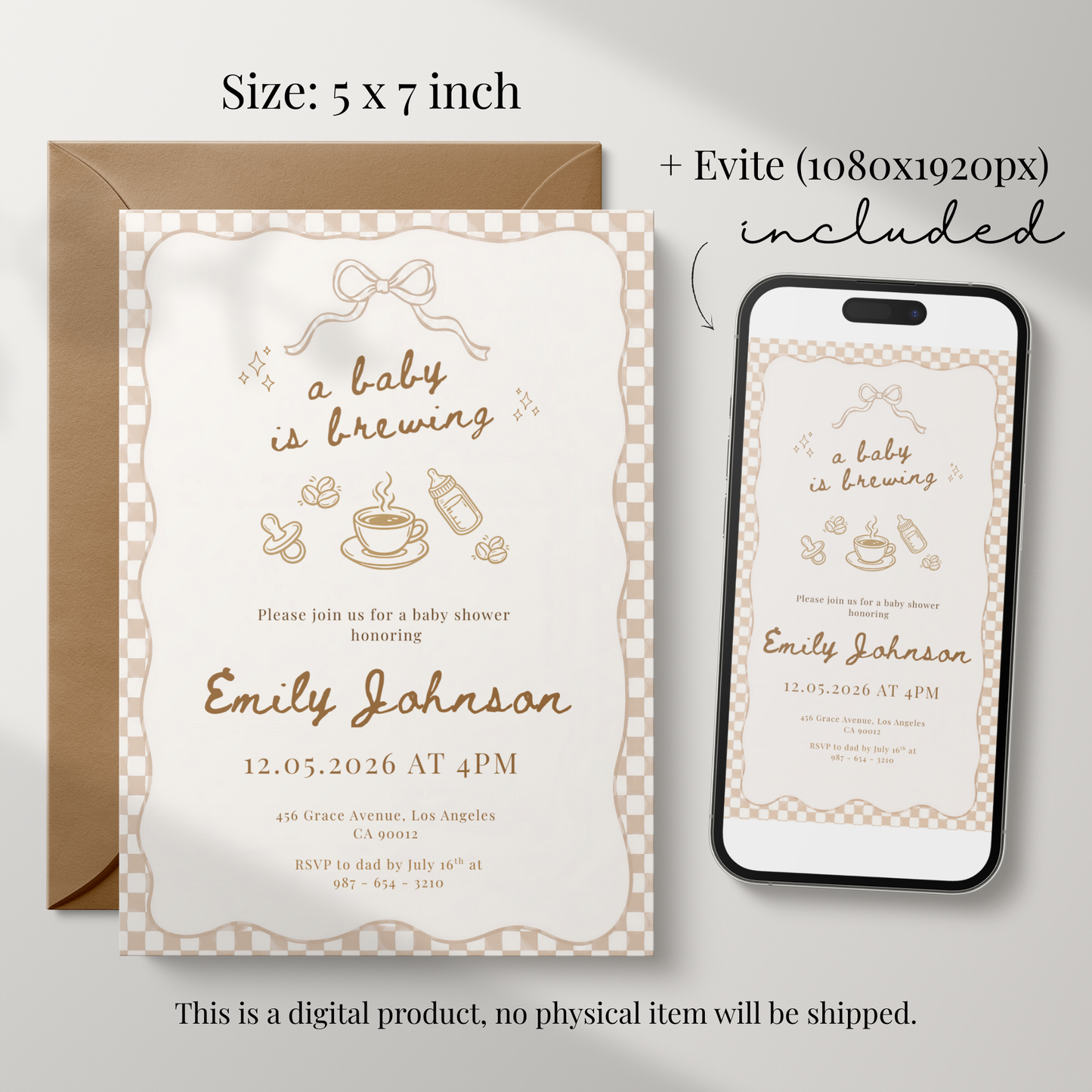 Baby is Brewing Baby Shower Invitation