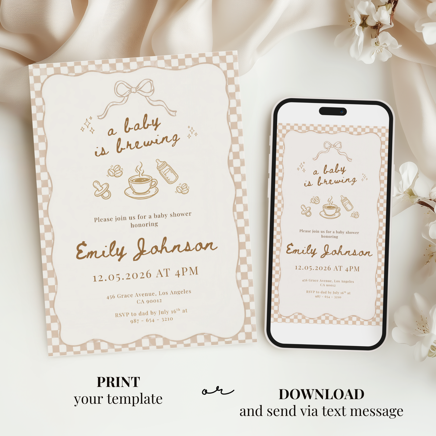 Baby is Brewing Baby Shower Invitation