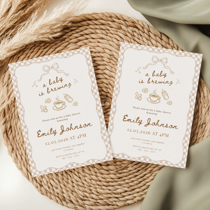 Baby is Brewing Baby Shower Invitation