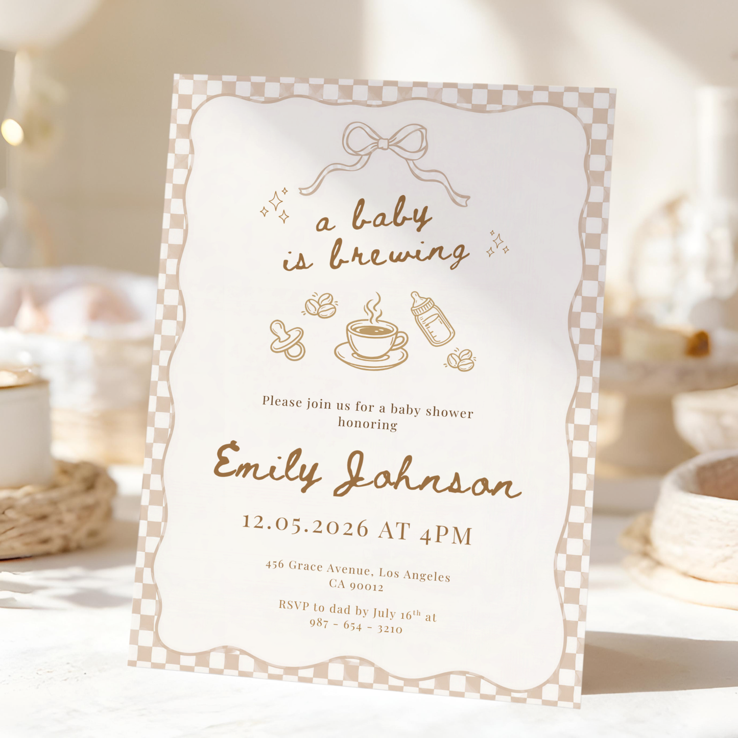 Baby is Brewing Baby Shower Invitation
